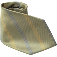 Corbata 100% seda jacquard LAMBERTTI,verde claro rayas